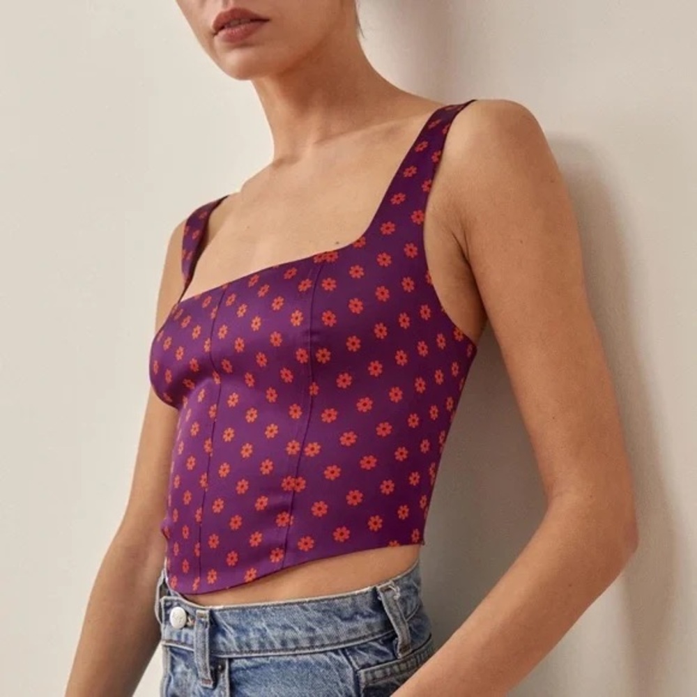 reformation sorrento silk top